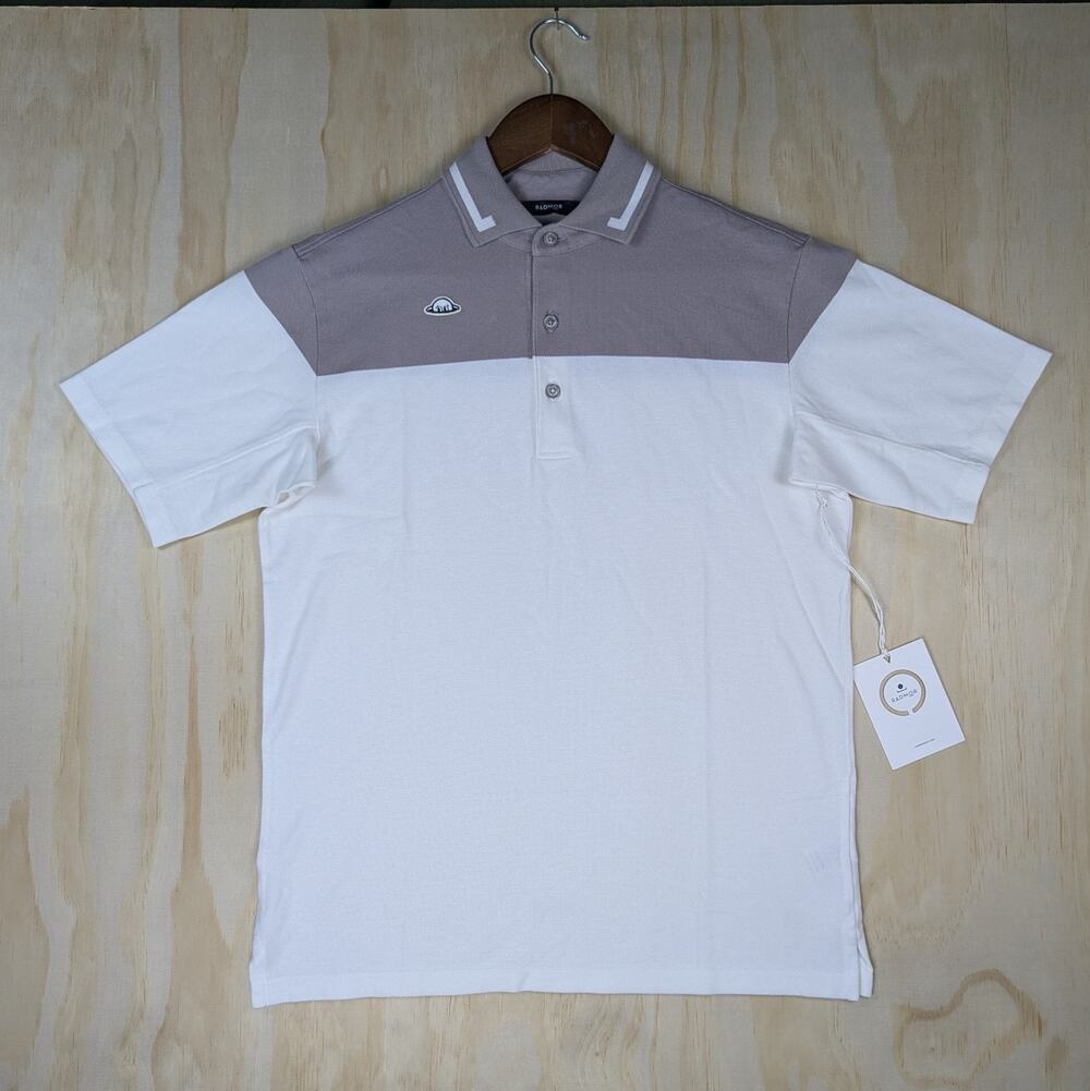 Radmor Men's Extra Small Douglas Top Block Pique Polo Shirt NWT Clay Snow Golf